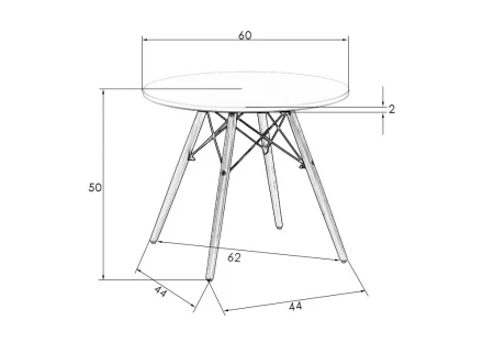 Купить Стол журнальный DOBRIN SHELLEY, ножки светлый бук, цвет белый по низкой цене