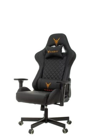 Кресло игровое Knight ARMOR черный ромбик эко.кожа с подголов. крестов. металл