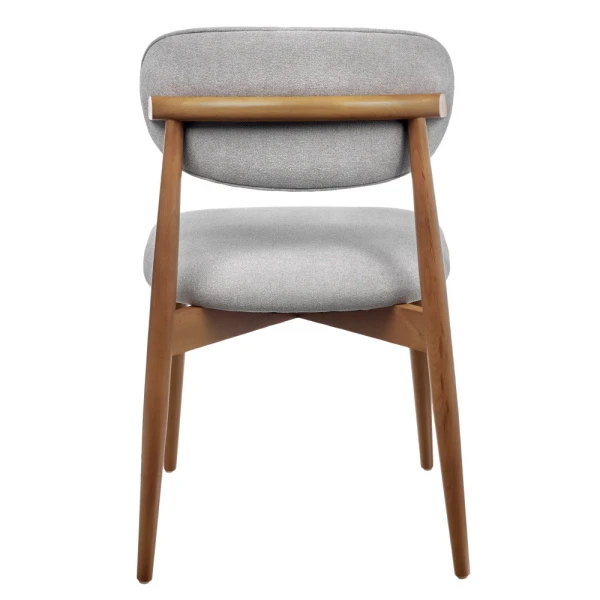 Купить Стул Lucas 3 серый букле с ножками цвета орех по низкой цене