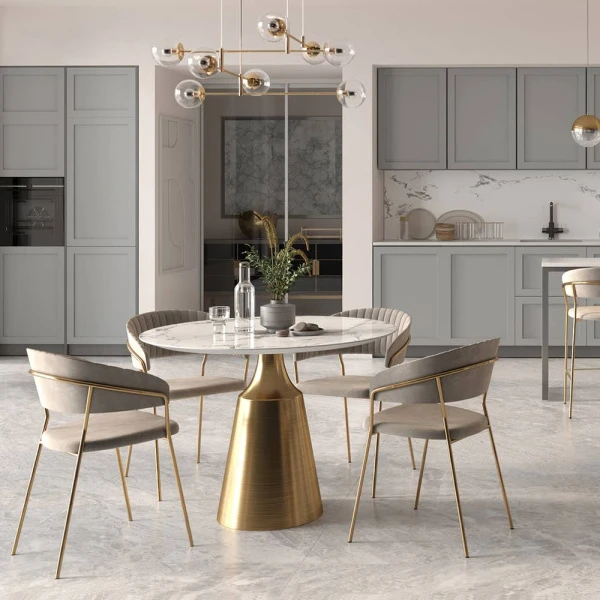 Купить Стул Turin латте с золотыми ножками по низкой цене