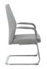 Конференц кресла - Кресло Бюрократ _JONS-LOW-V серый низк.спин. полозья металл хром