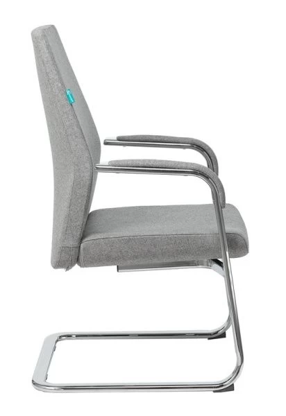 Кресло Бюрократ _JONS-LOW-V серый низк.спин. полозья металл хром | Купить в КупиКресла.ру