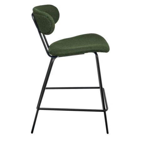 Купить Стул полубарный Ant букле зеленый по выгодной цене для кафе, ресторанов и кухни