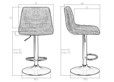 Купить Набор 2 шт Стул барный DOBRIN TRAVIS, серый (VIVALDI15) в интернет-магазине КупиКресла.ру