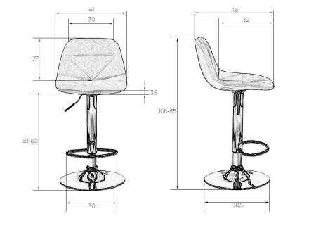 Стул барный DINA (синий)