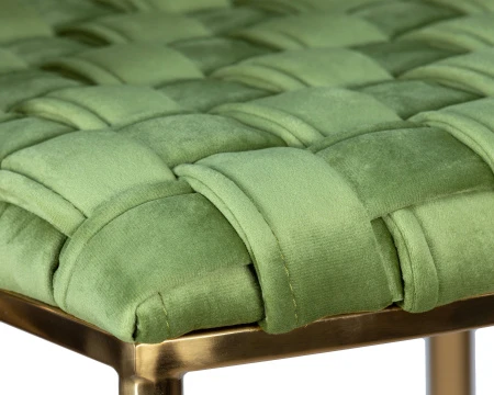 Купить Стул барный DOBRIN EMMA GOLD, зеленый велюр (VF-08) по выгодной цене для кафе, ресторанов и кухни