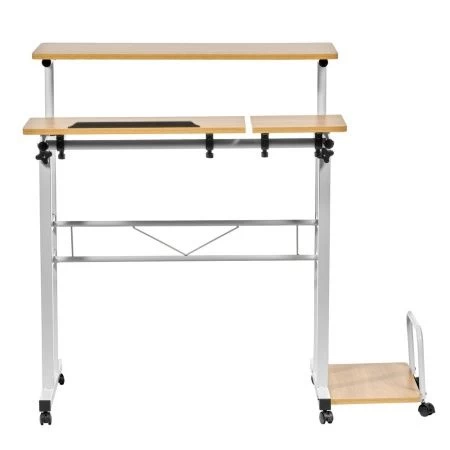 Купить Стол многофункциональный Shuttle 80х58х80-130см, светлое дерево, белый по низкой цене