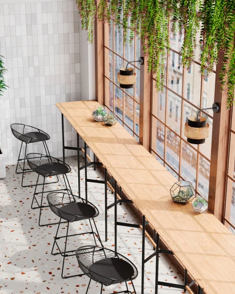 Стул полубарный UFO черный с черной подушкой для кафе, ресторанов и кухни