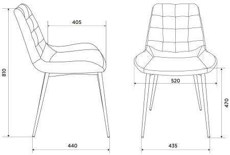 Купить Стул для кухни Бюрократ KF-6_2 комплект 2шт серо-голубой Light 28 металл черный на ножках (KF-6/LT28_2) в интернет-магазине КупиКресла.ру