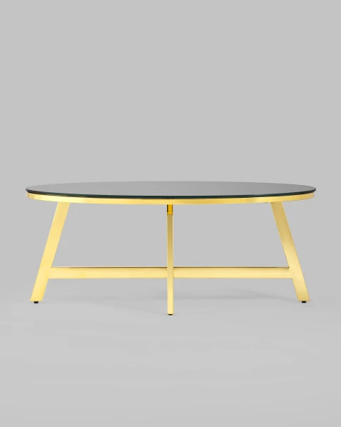 Купить Журнальный стол 100*50 АЛЬБА золото стекло черное по низкой цене