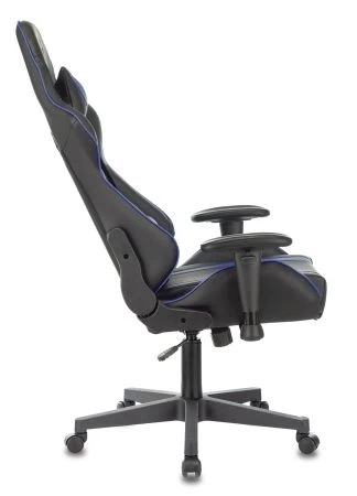 Кресла для геймеров - Кресло игровое Zombie A4 черный/синий искусственная кожа с подголов. крестовина пластик