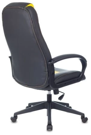 Кресла для геймеров - Кресло игровое Zombie 8 черный/желтый эко.кожа крестов. пластик