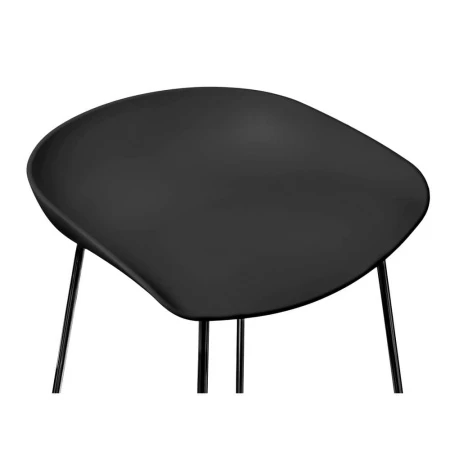 Купить Стул полубарный Neo чёрный с чёрными ножками по выгодной цене для кафе, ресторанов и кухни