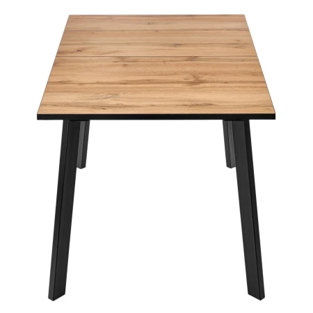 Купить Стол Dublin раскладной 120-160х80х75 Дуб Вотан, чёрные ножки по низкой цене