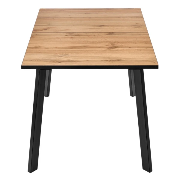 Купить Стол Dublin раскладной 120-160х80х75 Дуб Вотан, чёрные ножки по низкой цене