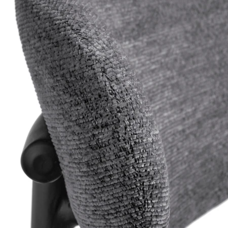 Купить Стул полубарный Lucas 2 серый шенилл с чёрными ножками по выгодной цене для кафе, ресторанов и кухни