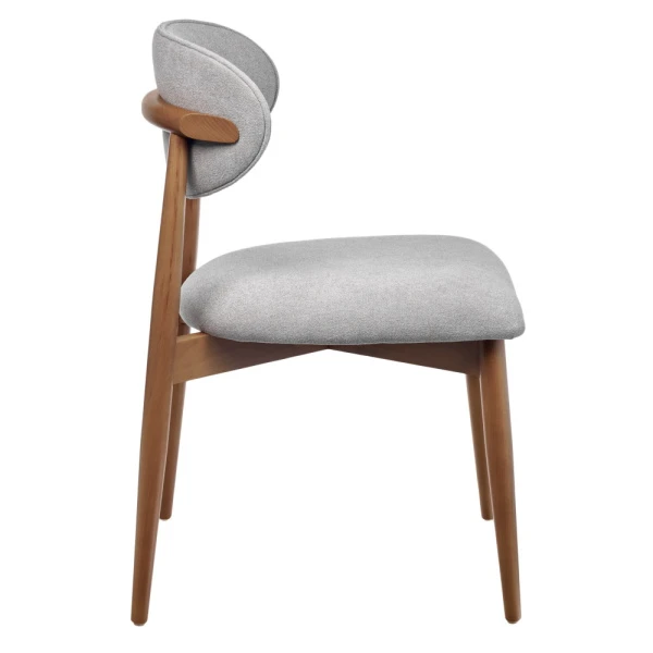 Купить Стул Lucas 3 серый букле с ножками цвета орех по низкой цене