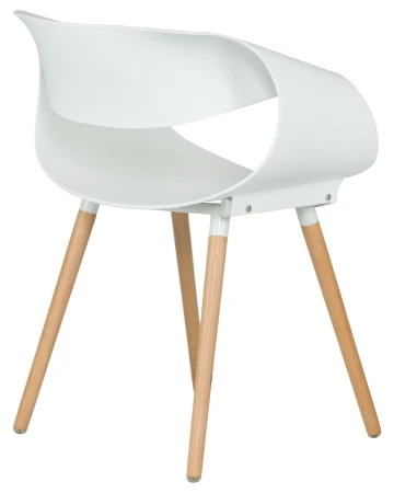 Купить Стул обеденный DOBRIN ALIEN, ножки светлый бук, цвет белый (W-02) по низкой цене