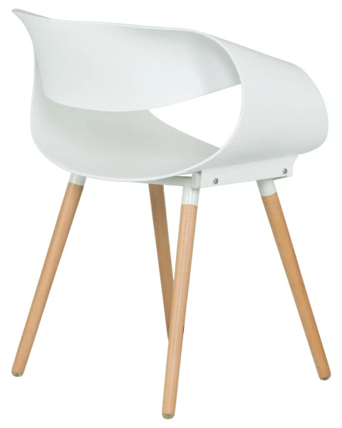 Купить Стул обеденный DOBRIN ALIEN, ножки светлый бук, цвет белый (W-02) по низкой цене