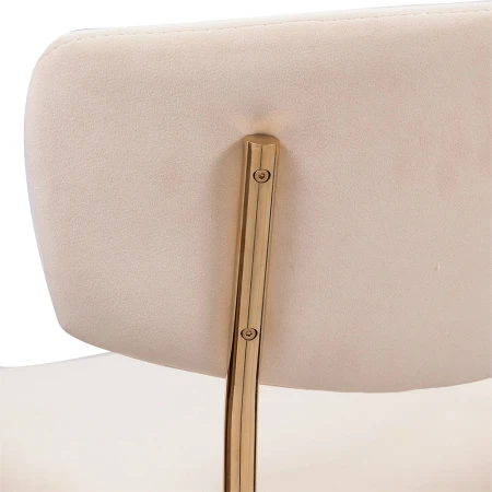 Купить Стул полубарный Elle кремовый с золотыми ножками по выгодной цене для кафе, ресторанов и кухни