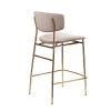 Купить Стул полубарный Elle латте с золотыми ножками по выгодной цене для кафе, ресторанов и кухни