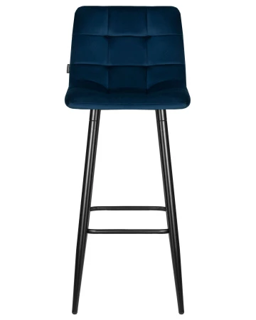 Купить Набор 2 шт Стул барный DOBRIN NICOLE, черные матовые ножки, темно-синий велюр (108-95) в интернет-магазине КупиКресла.ру