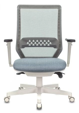 Кресла руководителя - Кресло руководителя Бюрократ EXPERT серый сиденье голубой 38-405 сетка/ткань с подголов. крестовина пластик пластик белый