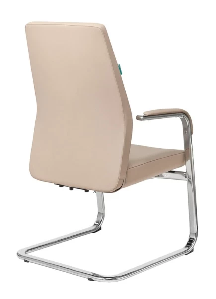 Кресло Бюрократ _JONS-LOW-V бежевый кожа низк.спин. полозья металл хром | Купить в КупиКресла.ру