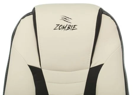 Кресло игровое Zombie 8 белый/черный эко.кожа крестов. пластик