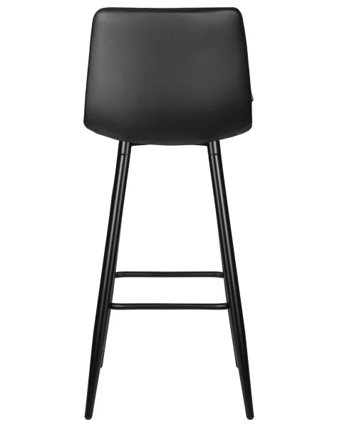 Стул барный DOBRIN NICOLE, черные матовые ножки, черная экокожа (P-01) для кафе, ресторанов и кухни