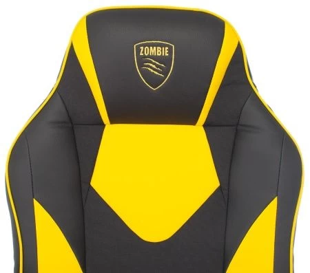 Кресло игровое Zombie GAME 17 черный/желтый текстиль/эко.кожа крестов. пластик
