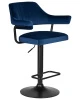 Купить Стул барный DOBRIN CHARLY BLACK, синий велюр (MJ9-117) по выгодной цене для кафе, ресторанов и кухни