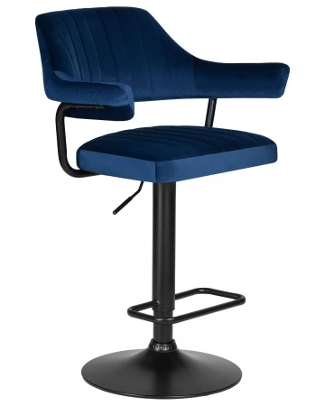 Купить Стул барный DOBRIN CHARLY BLACK, синий велюр (MJ9-117) по выгодной цене для кафе, ресторанов и кухни