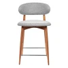 Купить Стул полубарный Lucas светло-серый букле, ножки цвета орех по выгодной цене для кафе, ресторанов и кухни