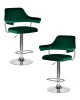 Набор 2 шт Стул барный DOBRIN CHARLY, зеленый велюр (MJ9-88)
