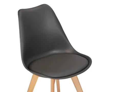 Купить Стул обеденный DOBRIN JERRY SOFT, ножки светлый бук, цвет сиденья темно-серый (G-04) по низкой цене