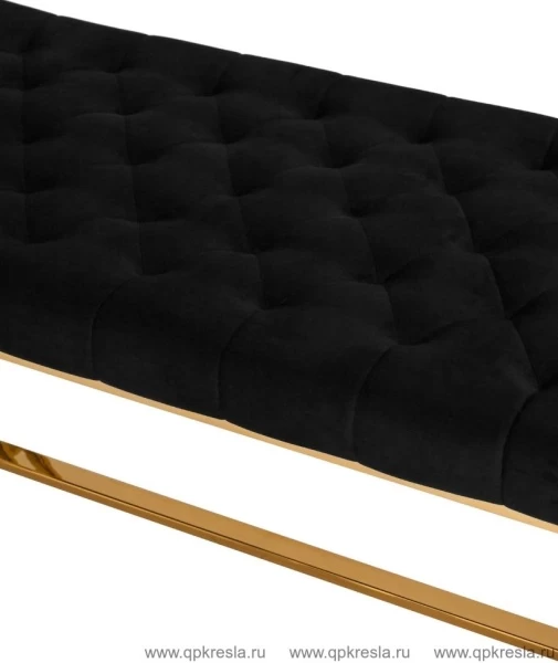 Банкетка-скамейка БРУКЛИН золото велюр черный