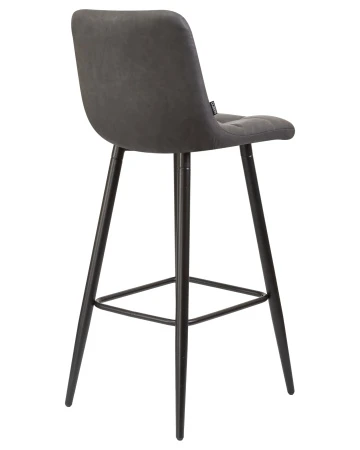 Купить Набор 2 шт Стул барный DOBRIN NICOLE, черные матовые ножки, серая антрацитовая винтажная экокожа (RU-08) в интернет-магазине КупиКресла.ру