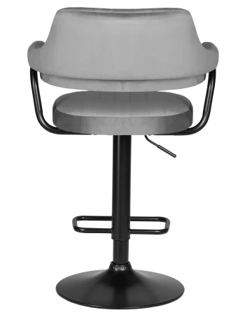 Купить Стул барный DOBRIN CHARLY BLACK, серый велюр (MJ9-75) по выгодной цене для кафе, ресторанов и кухни