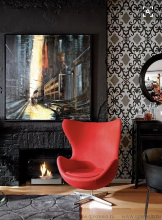 Кресло Arne Jacobsen Style Egg Chair красная шерсть