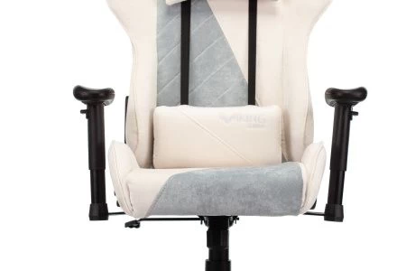 Кресла для геймеров - Кресло игровое Zombie VIKING X Fabric белый/серо-голубой с подголов. крестовина пластик