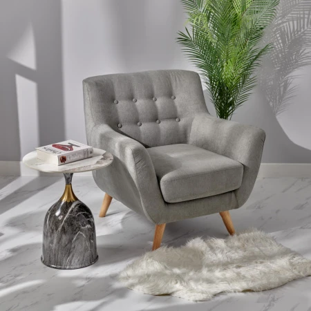 Купить Кофейный столик Stupa диам.40см x 54см, серый мрамор, металл, керамика по низкой цене