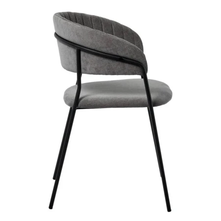 Купить Стул Turin серый вельвет с чёрными ножками по низкой цене