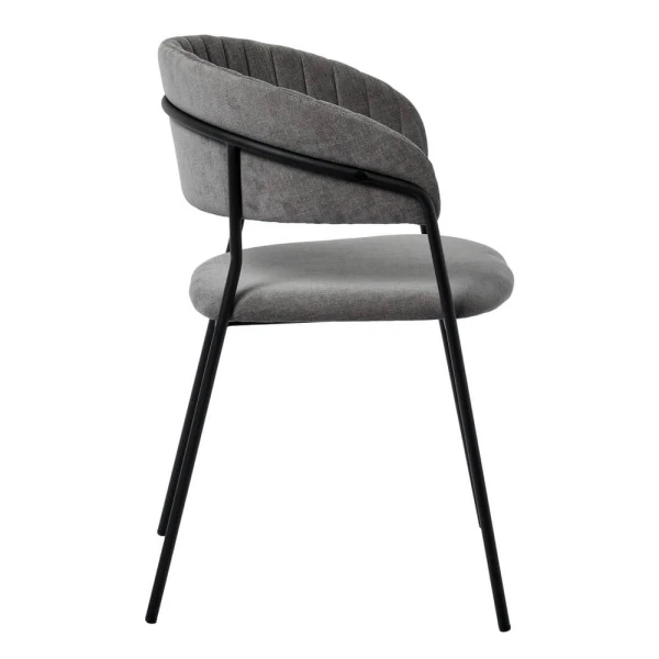 Купить Стул Turin серый вельвет с чёрными ножками по низкой цене