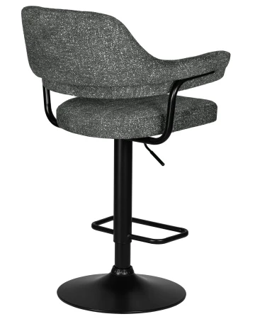 Купить Стул барный DOBRIN CHARLY BLACK, серый твид (LEO11) по выгодной цене для кафе, ресторанов и кухни