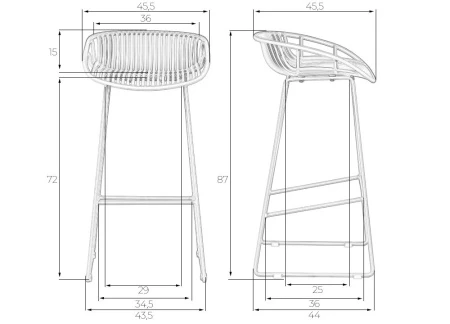 Купить Набор 4 шт Стул барный DOBRIN FRANK, черный в интернет-магазине КупиКресла.ру