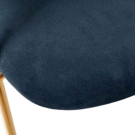 Купить Стул полубарный Turin синий с золотыми ножками по выгодной цене для кафе, ресторанов и кухни