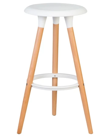 Купить Табурет барный DOBRIN ROYCE, ножки светлый бук, цвет белый (W-02) по выгодной цене для кафе, ресторанов и кухни