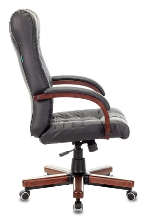 Кресла руководителя - Кресло руководителя Бюрократ KB-10WALNUT черный кожа крестовина металл/дерево