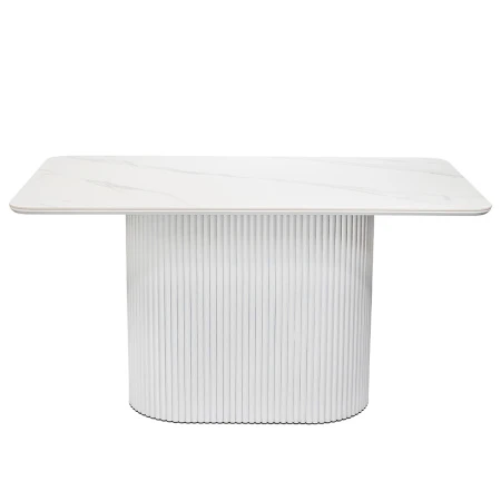 Стол Festa 140x85x77см, керамогранит белый мрамор